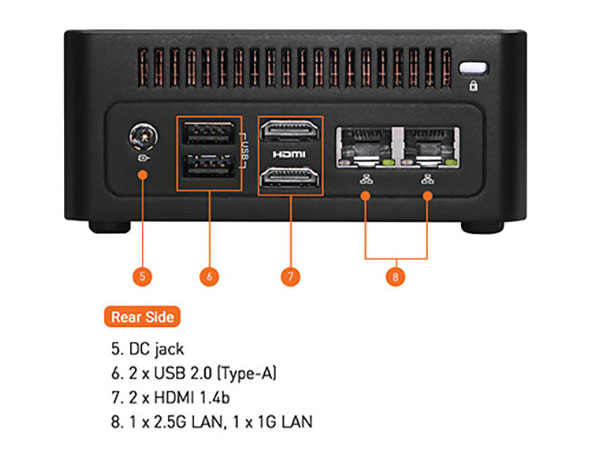 ASRock Industrial 4X4 BOX-8640U Black Fanned Barebone AMD Ryzen 5